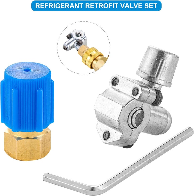 Tigbear AC Retrofit Valve Kit, Retrofit Valve Kit, R12 to R134A Conversion Adapter with BPV31 Bullet Piercing Valve for HVAC Refrigerant System R12 R22 R502 R134A (Retrofit Valve + Adapter) - Image 4